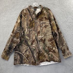 Outdoor Cap Realtree Camo Button Up Shirt Cotton Hunting‎ Gorpcore Men's XXL 2XL